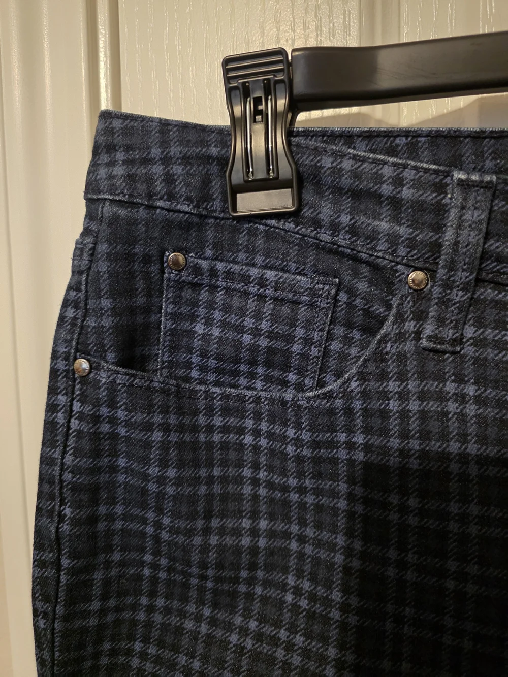 Navy Plaid Ankle Pants